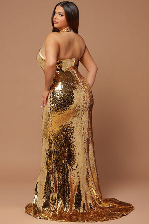Grace Lynn Sequin Gown - Gold - HCWP 