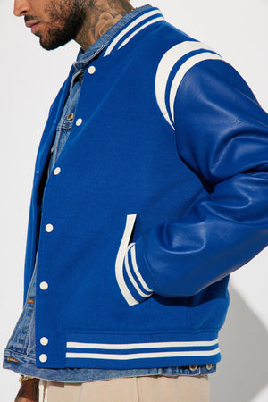 Shoulder Varsity Jacket - Blue - HCWP 