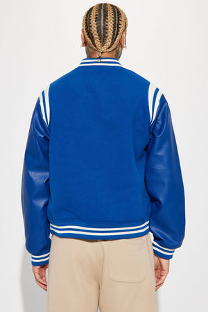 Shoulder Varsity Jacket - Blue - HCWP 