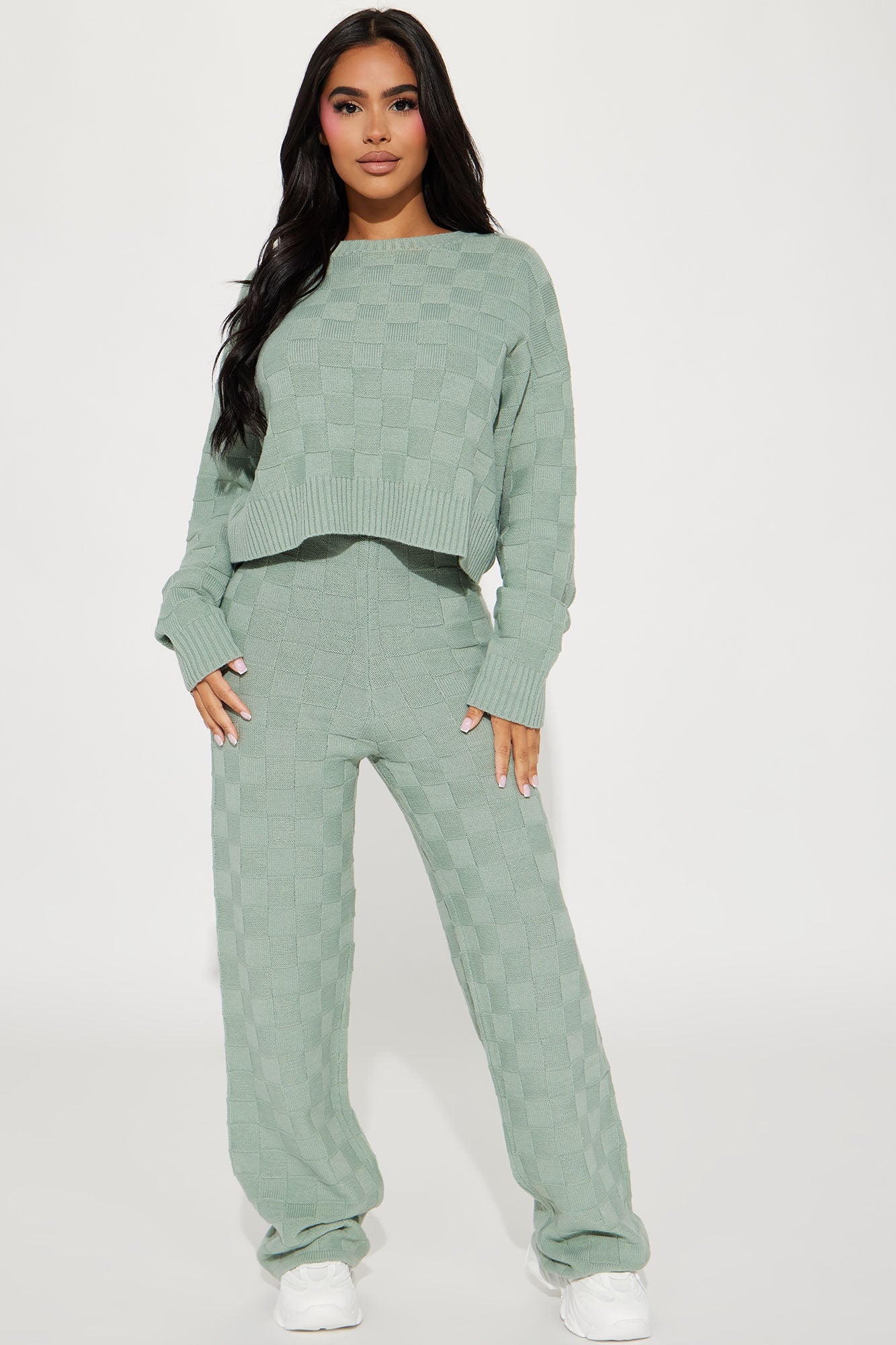 Let's Be Real Sweater Pant Set - Sage - HCWP 