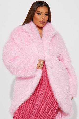 Extra Faux Fur Coat - Pink - HCWP 