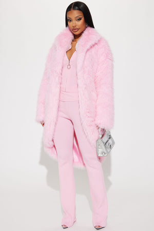 Extra Faux Fur Coat - Pink - HCWP 