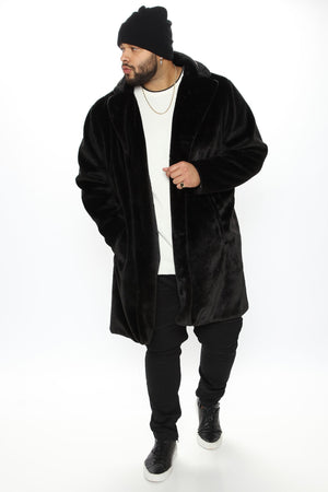 Cole Long Fur Coat - Black - HCWP 