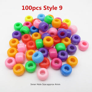 100Pcs Plastic Crochet Multicoloured Braids hair dread dreadlock beads rings tube for girls boys women hair Accessories