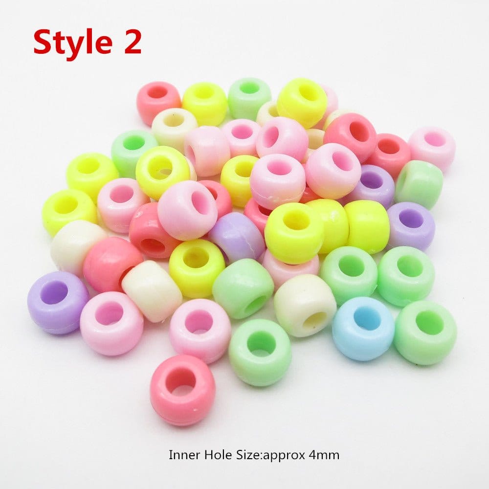 100Pcs Plastic Crochet Multicoloured Braids hair dread dreadlock beads rings tube for girls boys women hair Accessories