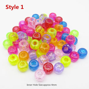 100Pcs Plastic Crochet Multicoloured Braids hair dread dreadlock beads rings tube for girls boys women hair Accessories