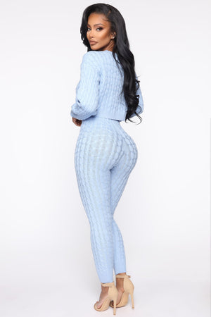 Sweater Sweetie Pant Set - Light Blue - HCWP 