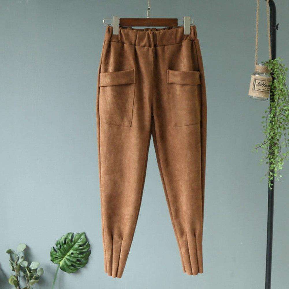 Wildleder Harem Hosen Casual