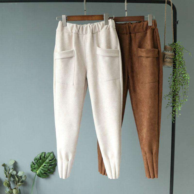 Wildleder Harem Hosen Casual
