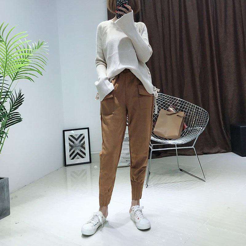 Wildleder Harem Hosen Casual