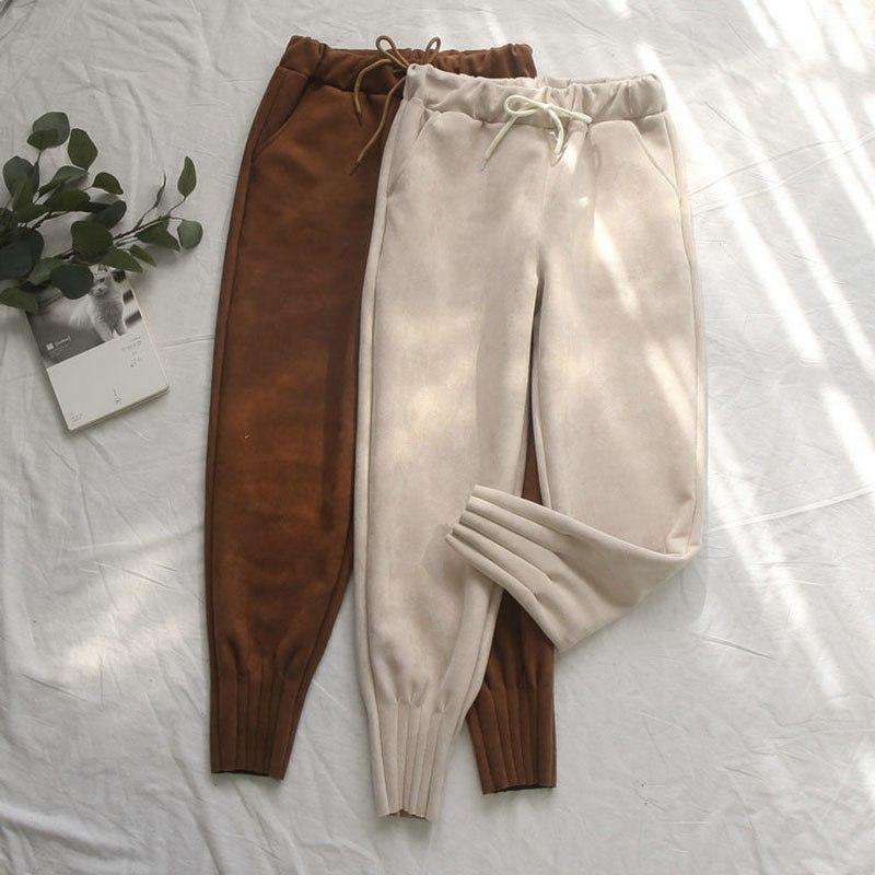 Wildleder Harem Hosen Casual