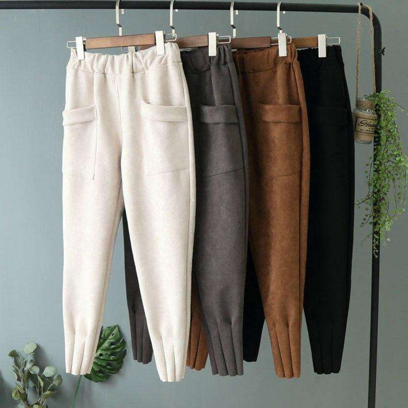 Wildleder Harem Hosen Casual