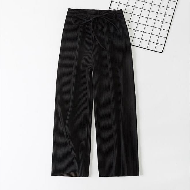 Taille Gefaltete Chiffon Hosen