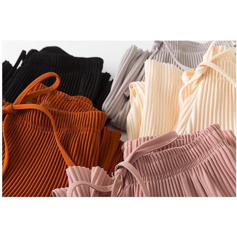 Taille Gefaltete Chiffon Hosen