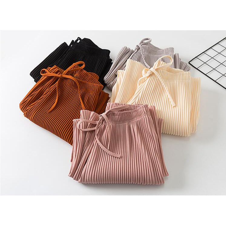 Taille Gefaltete Chiffon Hosen