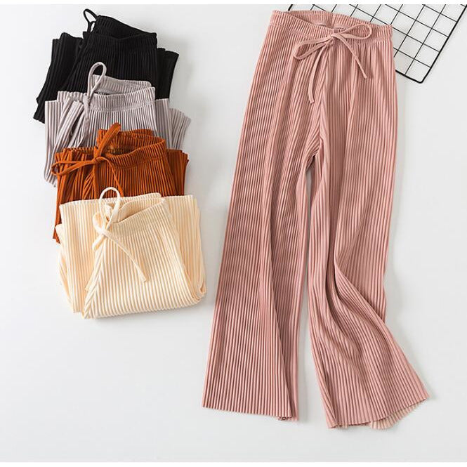 Taille Gefaltete Chiffon Hosen