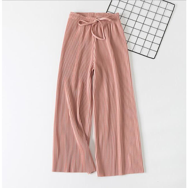 Taille Gefaltete Chiffon Hosen