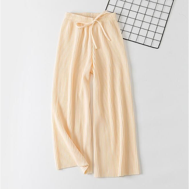 Taille Gefaltete Chiffon Hosen