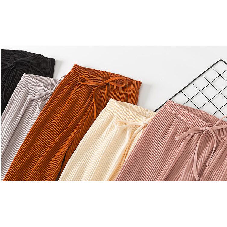 Taille Gefaltete Chiffon Hosen