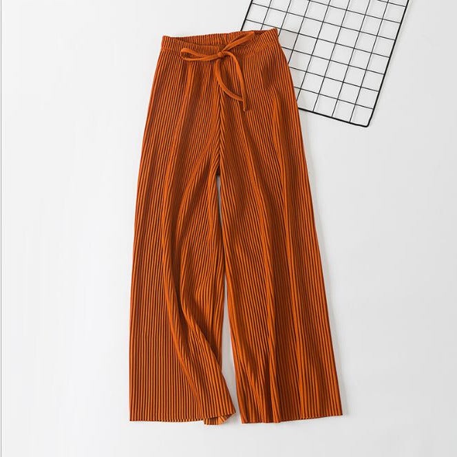 Taille Gefaltete Chiffon Hosen