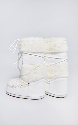 MOON BOOT White Icon Faux Fur - HCWP 