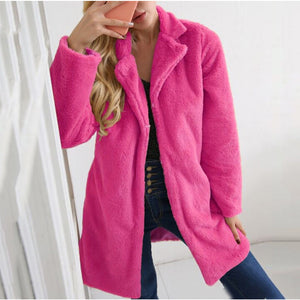 Pink Long Teddy Bear Jacket