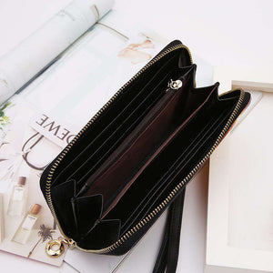 PU Leather Zip Around Wallet For Card, phone and Money