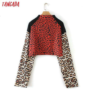 Tangada frauen leopard muster sweatshirts