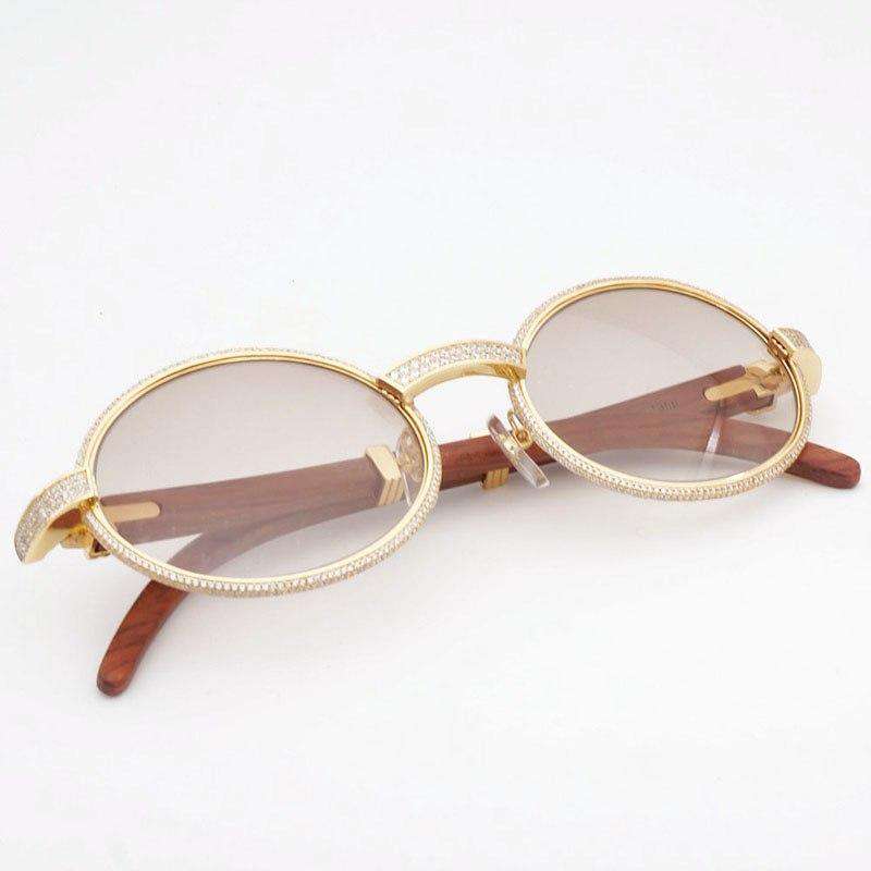 Vintage Diamant Holz Sonnenbrille