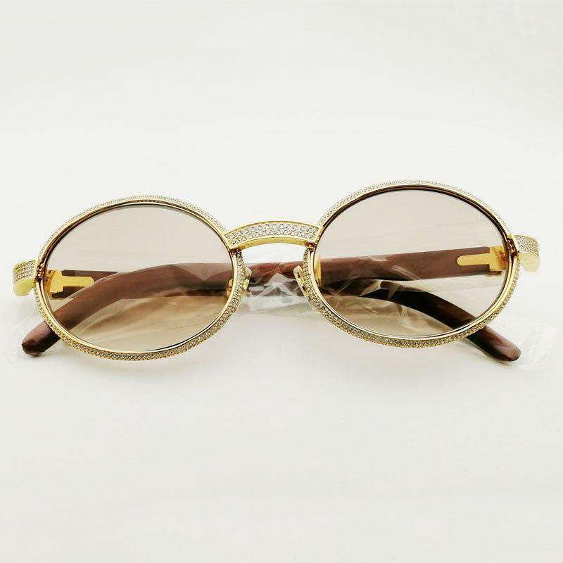 Vintage Diamant Holz Sonnenbrille