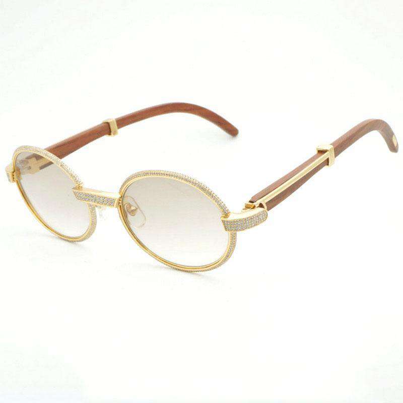 Vintage Diamant Holz Sonnenbrille