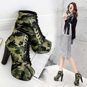 Winter Ankle Boots Camouflage
