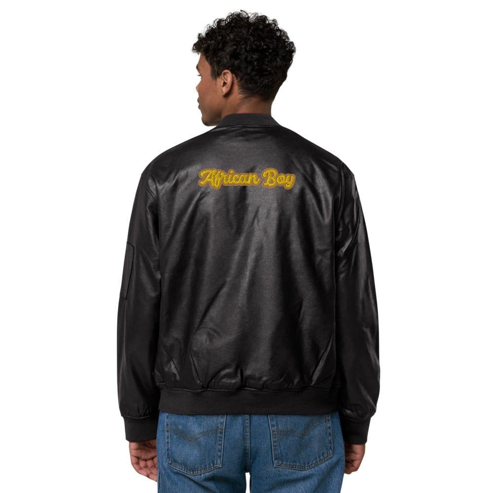 African Boy Leather Bomber Jacket
