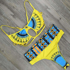 African Desert High Waist Bikini