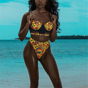 African Lady Bikini High Waist