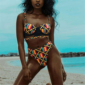 African Lady Bikini High Waist