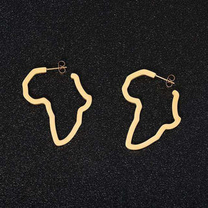 African Map Stud Earring
