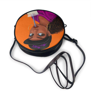 Afro Girls Round Leather Bag