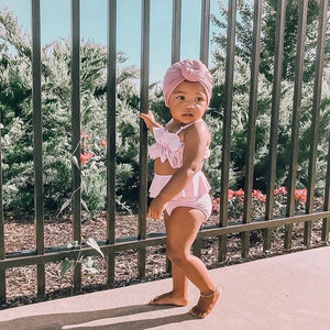 Baby Girl Ruffle Bikini Sets Toddler Tankini Kids Swimwear 2022 Summer Infant Beach Two Piece Swimsuit Children Bathing Suit