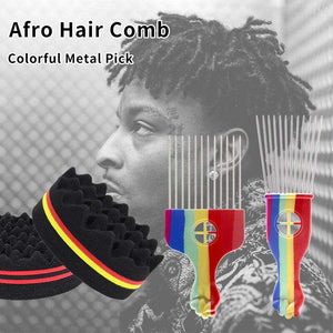 Barber Double Sided Magic Twist Hair Brush Sponge Afro Coil Hair Pick Comb Wave Dread Sponge Brushes For Hairdressing Styling