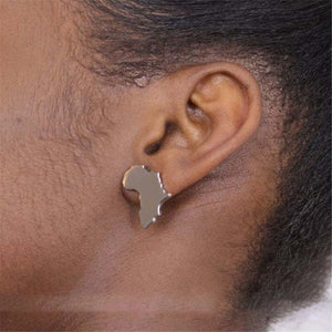Big Africa Map Stud Earrings