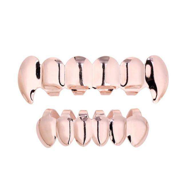 Black Rose Gold Gold Silver Color Teeth Grillz