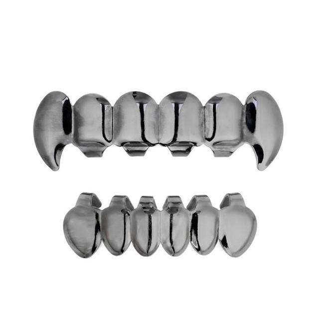 Black Rose Gold Gold Silver Color Teeth Grillz