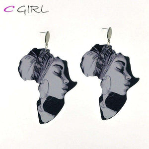C GIRL Women Wooden Drop Earrings Fashion Africa Geometric Wood Earrings Jewelry New 2020 Bijoux Femme Drop Shipping Jewelry