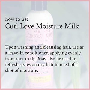 Camille Rose | Curl Love Moisture Milk | Leave-In Conditioner for Curly Hair - Hydrates, Reduces Frizz, Repairs Damaged Hair - Vanilla, 8 Fl Oz