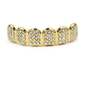 Gold Teeth Grill Set Hip Hop Bling Jewelry Iced Out