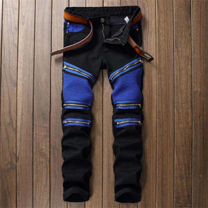 Jeans Slim Trousers,patchwork