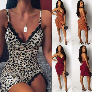 Leopard Print Short Mini Dress