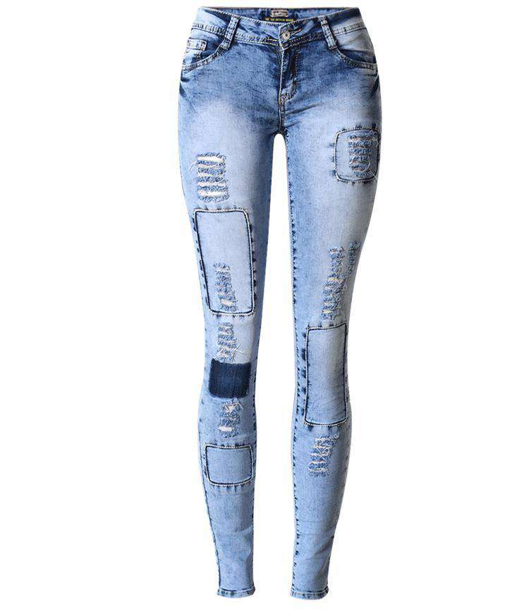 Low Waist Sky Blue Skinny Tights