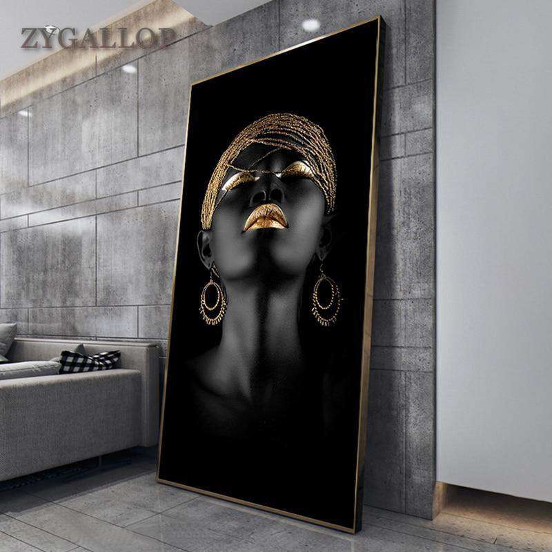 Moderne Kunst Leinwand Malerei Afrikanische Schwarz Frau Poster und Drucke Skandinavischen Wand Kunst Bilder Für Wohnzimmer Dekoration